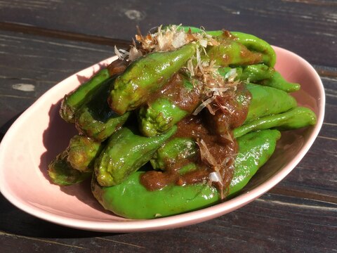 甘長唐辛子の麺つゆカレー風味♪